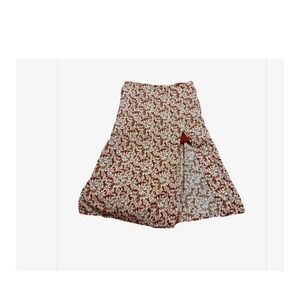 Abercrombie & Fitch Floral Layered Midi Skirt XL Front Slit Boho Vibes‎